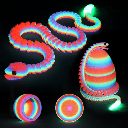 HIMS 3D Gedrucktes Schlangenei, Ostern 3D Gedruckte Schlange mit Ei, Bewegliche Schlange Fidget Toy, 3D-Gedrucktes Drachenei Easter Schlangeneier, Flexible Schlangen Und Ei Spielzeug Für Kinder von HIMS