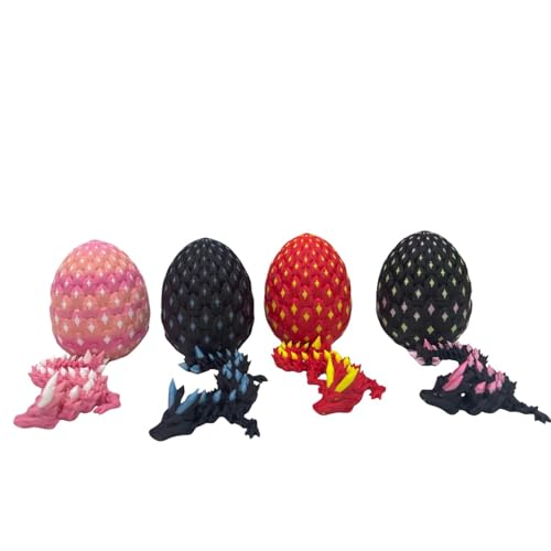 HIMS 4er Set 3D Gedrucktes Drachenei Geheimnisvolle Drachen Spielzeug, Überraschungs Drachenei mit Drache im Inneren, 3D Gedruckter Drache Dracheneier von HIMS