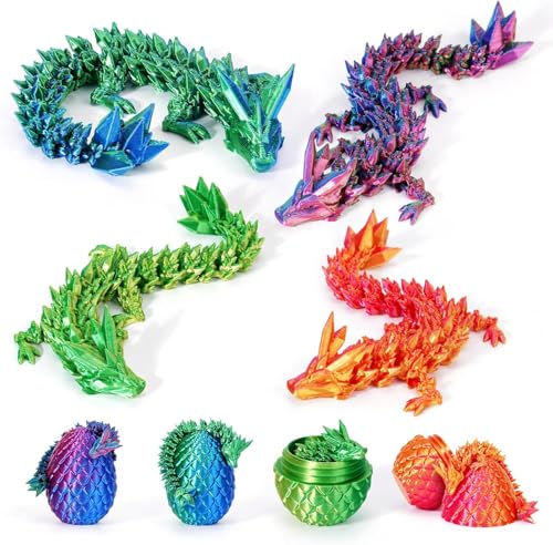 HIMS 4er Set 3D Gedrucktes Drachenei mit Drache, 3D Drachenfiguren im Drachenei, Ewegliche Gelenke Kristall Drachen Spielzeug, Überraschung Easter Dracheneier Wohnkultur HIMS 4er Set 3D Gedrucktes Drachenei mit Drache, 3D Drachenfiguren im Drachenei, Ewegliche Gelenke Kristall Drachen Spielzeug, Überraschung Easter Dracheneier Wohnkultur von HIMS