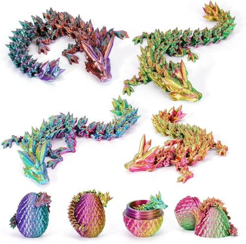 HIMS 4er Set 3D Gedrucktes Drachenei mit Drache, 3D Drachenfiguren im Drachenei, Ewegliche Gelenke Kristall Drachen Spielzeug, Überraschung Easter Dracheneier Wohnkultur HIMS 4er Set 3D Gedrucktes Drachenei mit Drache, 3D Drachenfiguren im Drachenei, Ewegliche Gelenke Kristall Drachen Spielzeug, Überraschung Easter Dracheneier Wohnkultur von HIMS