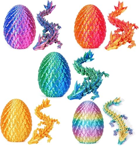 HIMS 5er Set 3D Gedrucktes Drachenei mit Drache, 3D Drachenfiguren im Drachenei, Ewegliche Gelenke Kristall Drachen Spielzeug, Überraschung Easter Dracheneier Wohnkultur HIMS 5er Set 3D Gedrucktes Drachenei mit Drache, 3D Drachenfiguren im Drachenei, Ewegliche Gelenke Kristall Drachen Spielzeug, Überraschung Easter Dracheneier Wohnkultur von HIMS