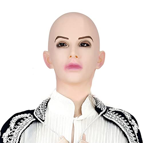 HINAA Latex-Kopfbedeckung - Realistische kahlköpfige Latex-Maske für Frauen | Halloween Scary Maskerade Party Cosplay Latex Gesichtsbedeckung, Vollkopf Latex Kopfbedeckung Cosplay Requisiten von HINAA