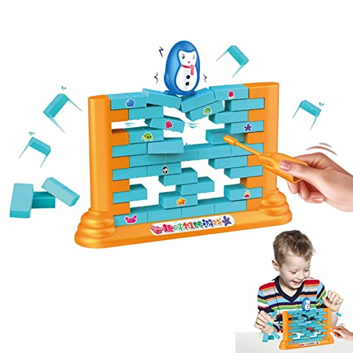 HINAA Pinguin-Spiele für Kinder | Stapeln von Blöcken Wandspiel,Interaktives Desktop-Vaterschaftsspiel Lernspielzeug für Kinder, Jungen, Mädchen von HINAA