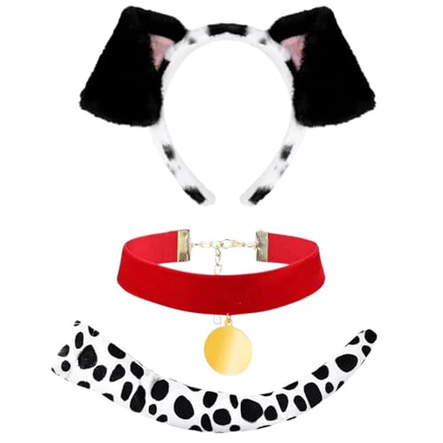 3-teiliges Halloween-Hundekostüm-Zubehör, Hundekostüm, Stirnband, Schwanz, Hundehalsband für Kinder, Erwachsene, Cosplay, Halloween 3-teiliges Halloween-Hundekostüm-Zubehör, Hundekostüm, Stirnband, Schwanz, Hundehalsband für Kinder, Erwachsene, Cosplay, Halloween von HINAYOSAN