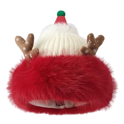 Dicker Weihnachtsmütze aus Plüsch, Rentiergeweih für Erwachsene, Mädchen, Bommelmütze, Party-Requisiten, Festival, Wintermütze für Damen Dicker Weihnachtsmütze aus Plüsch, Rentiergeweih für Erwachsene, Mädchen, Bommelmütze, Party-Requisiten, Festival, Wintermütze für Damen von HINAYOSAN