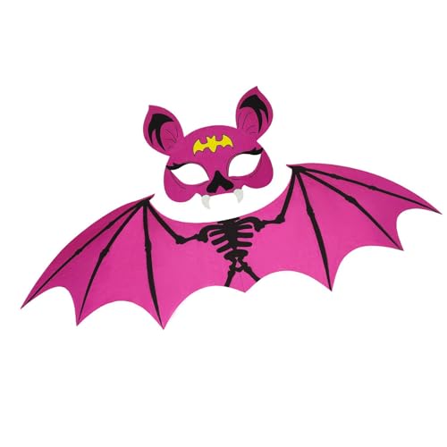 HINAYOSAN 2-teiliges Kinder-Kostüm-Set aus Filz, Fledermausflügel und Halloween-Kostüm, leicht, atmungsaktiv, Cosplay-Zubehör für Partys, Veranstaltungen, Vlies-Halloween-Zubehör HINAYOSAN 2-teiliges Kinder-Kostüm-Set aus Filz, Fledermausflügel und Halloween-Kostüm, leicht, atmungsaktiv, Cosplay-Zubehör für Partys, Veranstaltungen, Vlies-Halloween-Zubehör von HINAYOSAN