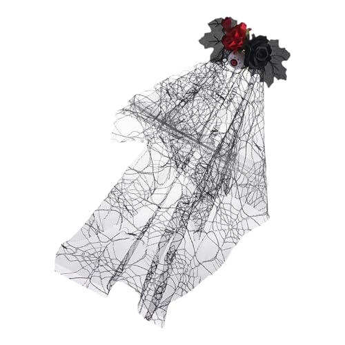 HINAYOSAN Damen Halloween Hexe Schleier Typ Band Kostüm Kopfschmuck für Themenpartys und Cosplay Hexenkleid Damenkleidung von HINAYOSAN