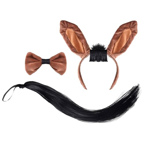 HINAYOSAN Esel-Kostüm für Kinder, mit Eselohren, Stirnband, Schwanz, Rock und Fliege, für Kindergeburtstag, Halloween, Weihnachten, Rollenspiel HINAYOSAN Esel-Kostüm für Kinder, mit Eselohren, Stirnband, Schwanz, Rock und Fliege, für Kindergeburtstag, Halloween, Weihnachten, Rollenspiel von HINAYOSAN