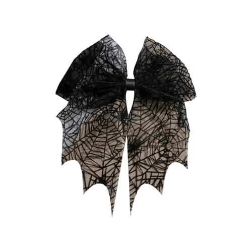 HINAYOSAN Fledermaus-Stickerei Haarspange Halloween Zubehör für Mädchen Frauen Spitze Tüll Schleier Haarnadel Cosplay Kostüm Kopfschmuck Halloween Party Haarschmuck von HINAYOSAN