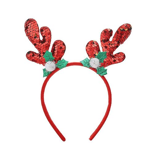 HINAYOSAN Glitzernde Kopfbedeckung Weihnachten Horn Haarreifen Festliche Stirnbänder Niedliche Kopfbedeckung für Halloween Party Dekoration Glitzer Stirnband Erwachsene von HINAYOSAN