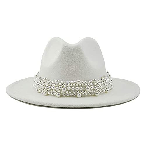 HINAYOSAN Hut mit Perlen Dekor Fedora-Hüte breite Krempe Hut Party Urlaub Karneval HINAYOSAN Hut mit Perlen Dekor Fedora-Hüte breite Krempe Hut Party Urlaub Karneval von HINAYOSAN