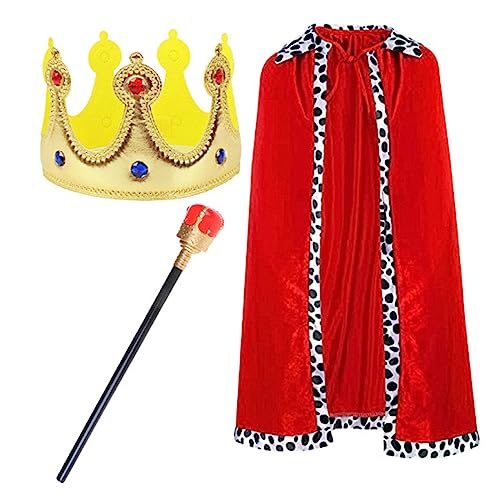 HINAYOSAN Kinder-König-Kostüm-Set, König, Umhang, Robe, roter Umhang, Kostüm für Kinder, Halloween, König, Prinz, Cosplay, Party, Verkleiden, 19kic1001rd 80 HINAYOSAN Kinder-König-Kostüm-Set, König, Umhang, Robe, roter Umhang, Kostüm für Kinder, Halloween, König, Prinz, Cosplay, Party, Verkleiden, 19kic1001rd 80 von HINAYOSAN