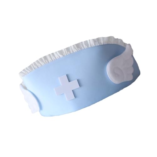 HINAYOSAN Krankenschwesterhut Kostüm Halloween Stillhut Halloween Krankenschwester Zubehör Cosplay Kostüm Krankenschwestern Caps Partyzubehör von HINAYOSAN