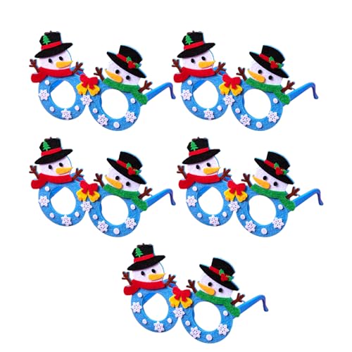 HINAYOSAN Kreative Weihnachtskostüm-Brillenrahmen 5 Stück lustige Cartoon-Weihnachtsmann-Rentier Schneemann Brillenrahmen für Feiern Kinder und Erwachsene Brillen HINAYOSAN Kreative Weihnachtskostüm-Brillenrahmen 5 Stück lustige Cartoon-Weihnachtsmann-Rentier Schneemann Brillenrahmen für Feiern Kinder und Erwachsene Brillen von HINAYOSAN