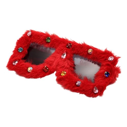 HINAYOSAN Kreative große pelzige Rahmen, übergroße Sonnenbrille, trendige Vintage-Requisiten, polarisierte Gläser, Augenschutz für Geburtstagsparty, Kristall-Sonnenbrille HINAYOSAN Kreative große pelzige Rahmen, übergroße Sonnenbrille, trendige Vintage-Requisiten, polarisierte Gläser, Augenschutz für Geburtstagsparty, Kristall-Sonnenbrille von HINAYOSAN