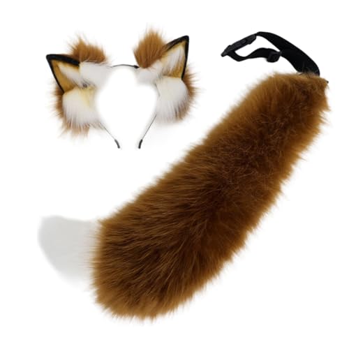 HINAYOSAN Ohr-Kopfschmuck, Ohr-Kopfschmuck, Tier-Halloween-Party-Kostüm, Halskette, Cosplay-Set, geeignet für Frauen HINAYOSAN Ohr-Kopfschmuck, Ohr-Kopfschmuck, Tier-Halloween-Party-Kostüm, Halskette, Cosplay-Set, geeignet für Frauen von HINAYOSAN