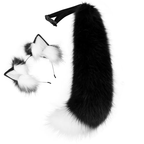 HINAYOSAN Ohr-Kopfschmuck, Ohr-Kopfschmuck, Tier-Halloween-Party-Kostüm, Halskette, Cosplay-Set, geeignet für Frauen HINAYOSAN Ohr-Kopfschmuck, Ohr-Kopfschmuck, Tier-Halloween-Party-Kostüm, Halskette, Cosplay-Set, geeignet für Frauen von HINAYOSAN