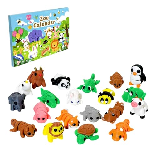 HINAYOSAN Partizipative Tierfiguren, 20 Stück, veröffentlichte, übertragbare Gelenkmodelle, schöne Computerdekoration, einfaches Geschenk-Set, Miniatur-Tierfiguren für Erwachsene von HINAYOSAN