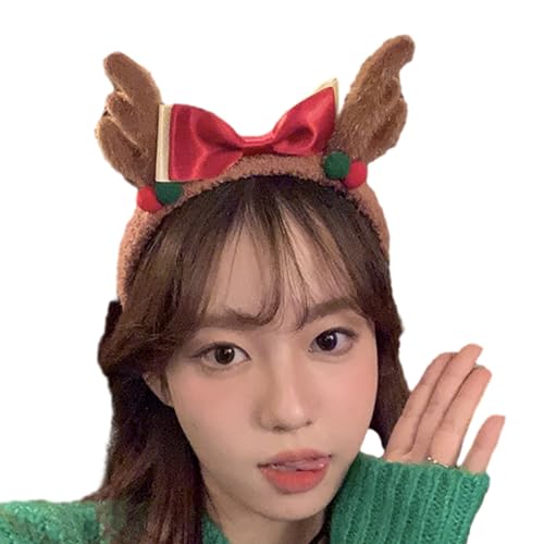 HINAYOSAN Rentiergeweih-Form Haarreifen Fotoshootings Haarhalter Weihnachten Cosplay Party Kostüm Kopfbedeckung für Kinder Frauen Stirnband Cosplay Stirnbänder für Frauen Hirsch mit Schleife HINAYOSAN Rentiergeweih-Form Haarreifen Fotoshootings Haarhalter Weihnachten Cosplay Party Kostüm Kopfbedeckung für Kinder Frauen Stirnband Cosplay Stirnbänder für Frauen Hirsch mit Schleife von HINAYOSAN