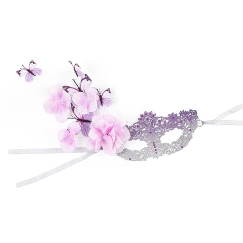 HINAYOSAN Stilvolles schwarzes Schmetterlings-Kostüm mit verstellbaren Trägern, atmungsaktive Spitze für Maskeraden, Partys, Halloween, Feste, Maskeraden, Ball für Erwachsene von HINAYOSAN