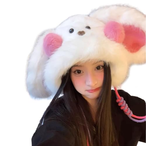 HINAYOSAN Übergroßer Hasenhut mit Ohr und Rouge, Millennial pelzige Kapuze, Cartoon-Foto-Requisiten, Outdoor-Kopfwickel für Halloween, Kaninchenhut HINAYOSAN Übergroßer Hasenhut mit Ohr und Rouge, Millennial pelzige Kapuze, Cartoon-Foto-Requisiten, Outdoor-Kopfwickel für Halloween, Kaninchenhut von HINAYOSAN