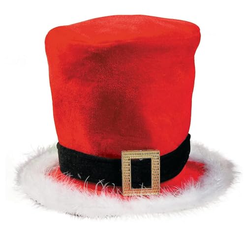 HINAYOSAN Weihnachtlicher Zylinderhut, Kopfbedeckung, dicker Plüsch für die Feiertage, bunte Outfits für Cosplay, Weihnachtsmannmütze von HINAYOSAN