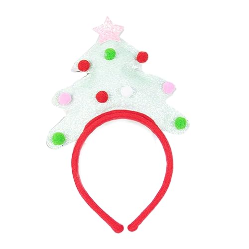 HINAYOSAN Weihnachtsmütze, pelziger Baum, Haarreif mit Glitzer, niedlicher Kopfschmuck für Halloween-Party-Dekoration, Partyzubehör von HINAYOSAN