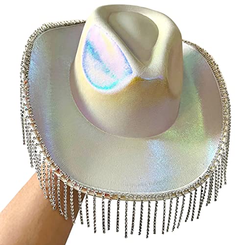 HINAYOSAN Weltraum-Cowboyhut für Mädchen, Strass, Fransenquaste, Cowgirl-Hut, Geburtstagsparty-Hut, Kostümzubehör HINAYOSAN Weltraum-Cowboyhut für Mädchen, Strass, Fransenquaste, Cowgirl-Hut, Geburtstagsparty-Hut, Kostümzubehör von HINAYOSAN