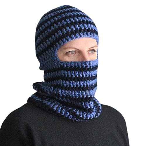 Halloween-Mütze, gestrickt, gestreift, Party, Urlaub, Winter, warm, Ganzkopf-Thema für Teenager, Damen von HINAYOSAN