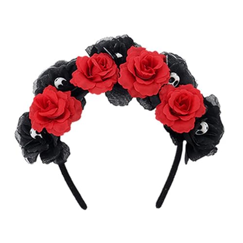 Mexikaner Tag der Toten Kostüm Halloween Zuckerschädel Rosen Stirnband Kopfschmuck Totenkopf Hand Blume Spitze Choker Halskette Tag der Toten Kostüm Mexikaner Tag der Toten Kostüm Halloween Zuckerschädel Rosen Stirnband Kopfschmuck Totenkopf Hand Blume Spitze Choker Halskette Tag der Toten Kostüm von HINAYOSAN