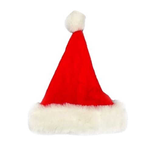Weihnachtsmütze aus Samt, Unisex, bequem, Rot und Weiß, Erwachsene und Jugendliche, für Festival, Urlaub, Party, Rot, Weiß, für Erwachsene, weiche Hüte für Damen, Vintage, winddicht für den Winter von HINAYOSAN