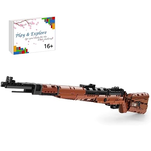 Technik Mauser Karabiner 98K Schießwaffe Modell Bauset, 1025 Gewehr Bausteine Bausatz Waffen mit Schussfunktion, Militärische Geschenk Spielzeug für Erwachsene, Kompatibel mit Lego Technic von HINDCA