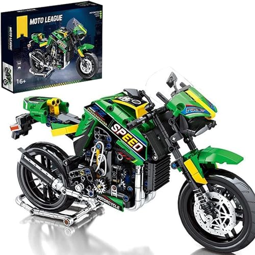 Technik Motorrad Bausteine für Kawasaki Z900, 773 Klemmbausteine Motorräder Modellbau, Supermotorrad Spielzeug Geschenk für Erwachsene Kinder, Kompatibel mit Lego Technic von HINDCA