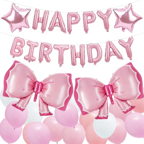 Rosa Schleifenballons als Party-Dekoration, Happy Birthday-Dekoration, schöne rosa Schleifenballons als Geburtstagsdekoration, Themenaktivitäten für Frauen jeden Alters,Decorazioni rosa di buon Rosa Schleifenballons als Party-Dekoration, Happy Birthday-Dekoration, schöne rosa Schleifenballons als Geburtstagsdekoration, Themenaktivitäten für Frauen jeden Alters,Decorazioni rosa di buon von HINGTAI