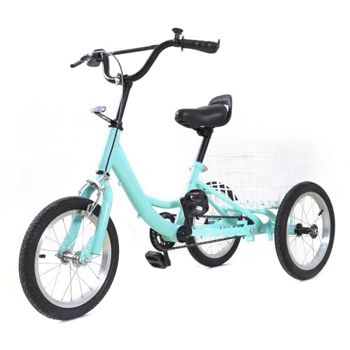 HINOPY 14 Zoll Kinder Dreirad, Single Speed 3 Räder Cruiser Bike Fahrrad Cruiser Mädchen & Jungen Cityräder Tricycle mit Einkaufskorb für 5-8 Jahre alt HINOPY 14 Zoll Kinder Dreirad, Single Speed 3 Räder Cruiser Bike Fahrrad Cruiser Mädchen & Jungen Cityräder Tricycle mit Einkaufskorb für 5-8 Jahre alt von HINOPY