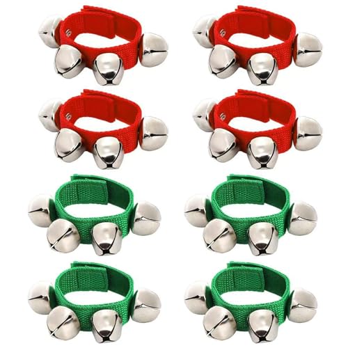 8pcs Mehrfarbige Handgelenkshandgelenk Bells Knöchel Bells Musical Rhythmus Armband Fuß Knöchelglocken Rasseln Instrument Für Kinder von HIOPOIUYT