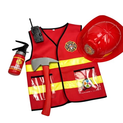 HIOPOIUYT 2/6pcs Feuerwehrmann Kostüm Feuerwehrkämpfer Kostüm Kostüme Feuerwehrmann Kostüm Feuerwehrwerkzeuge Für Kinder Girls HIOPOIUYT 2/6pcs Feuerwehrmann Kostüm Feuerwehrkämpfer Kostüm Kostüme Feuerwehrmann Kostüm Feuerwehrwerkzeuge Für Kinder Girls von HIOPOIUYT