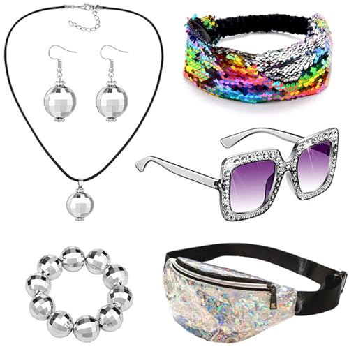 HIOPOIUYT 6PCS Discos 1950er 1960er Jahre 1970er Jahre 80er Jahre Set Rockstars Coole Outfits Für Halloween Birthday Party Kostüm Kleidungszubehör HIOPOIUYT 6PCS Discos 1950er 1960er Jahre 1970er Jahre 80er Jahre Set Rockstars Coole Outfits Für Halloween Birthday Party Kostüm Kleidungszubehör von HIOPOIUYT