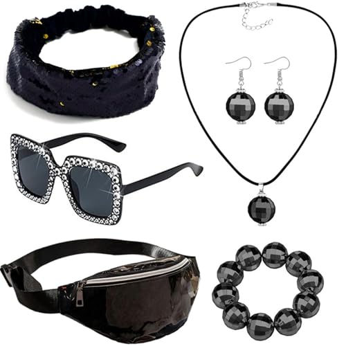 HIOPOIUYT 6PCS Discos 1950er 1960er Jahre 1970er Jahre 80er Jahre Set Rockstars Coole Outfits Für Halloween Birthday Party Kostüm Kleidungszubehör HIOPOIUYT 6PCS Discos 1950er 1960er Jahre 1970er Jahre 80er Jahre Set Rockstars Coole Outfits Für Halloween Birthday Party Kostüm Kleidungszubehör von HIOPOIUYT