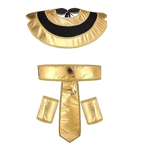 HIOPOIUYT Ägyptisches Kostümzubehör, König Tuts, Hut, Kostüm, ägyptischer Pharao, Kopfschmuck, Armbänder, ägyptisches Halsband für Halloween HIOPOIUYT Ägyptisches Kostümzubehör, König Tuts, Hut, Kostüm, ägyptischer Pharao, Kopfschmuck, Armbänder, ägyptisches Halsband für Halloween von HIOPOIUYT
