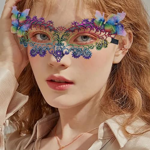 HIOPOIUYT Damen-Maskeraden mit Strasssteinen, Ball, Abschlussball, Venezianer, Party, halbes Gesicht, Spitze, Augenmaske für Karneval, Venezianer HIOPOIUYT Damen-Maskeraden mit Strasssteinen, Ball, Abschlussball, Venezianer, Party, halbes Gesicht, Spitze, Augenmaske für Karneval, Venezianer von HIOPOIUYT