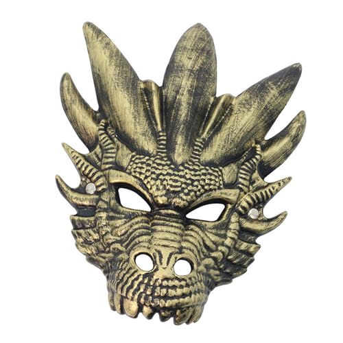 HIOPOIUYT Drachenkopfmaske Vollgesicht Dragon Head Maske Halloween Cosplay Maske Für Frauen Männer Halloween Masquerade Cosplay Accessoire von HIOPOIUYT