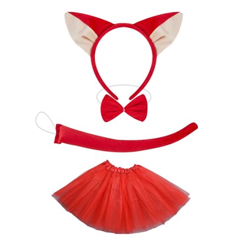 HIOPOIUYT Füchse Dress Up Outfit Halloween Foxes Tierkostümzubehör Für Kid Boy Girl Cosplay Geburtstag Weihnachten Halloween von HIOPOIUYT