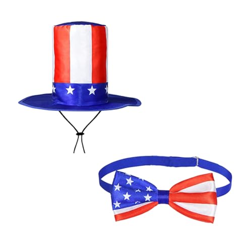 HIOPOIUYT Gänse Unabhängigkeitstag Kostüm Gänse Outfits Veranda Kostüm 4. Juli Outfit Schleifen Krawatte Hut Unabhängigkeitstag Outfit von HIOPOIUYT