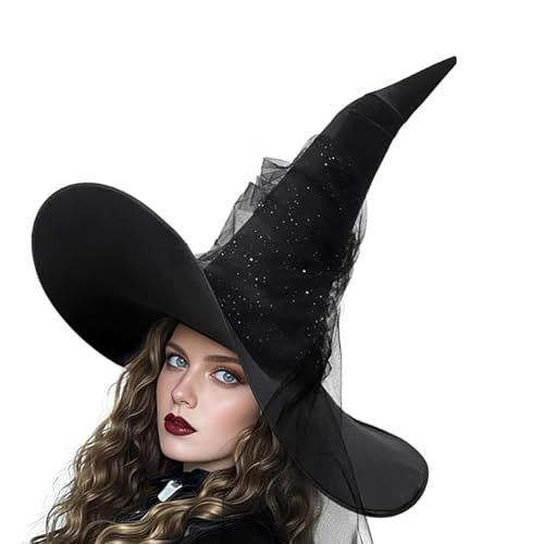 HIOPOIUYT Halloween Witch Caps Für Erwachsene Unisex Zerknitterte Zaubererhut HIOPOIUYT Halloween Witch Caps Für Erwachsene Unisex Zerknitterte Zaubererhut von HIOPOIUYT