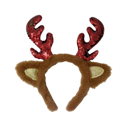 HIOPOIUYT Hirschgeweih Stirnband Weihnachtskostüm Tierohren Rentier für Erwachsene Kinder Weihnachten Cosplay Kostüme HIOPOIUYT Hirschgeweih Stirnband Weihnachtskostüm Tierohren Rentier für Erwachsene Kinder Weihnachten Cosplay Kostüme von HIOPOIUYT