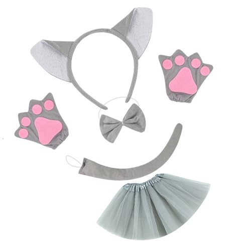 HIOPOIUYT Kinder Wolfsrolle Spielen Outfit Wolf Tail Stirnband Bowtie Rock Wolf Tierkostümzubehör Für Kid Halloween Rollenspiel HIOPOIUYT Kinder Wolfsrolle Spielen Outfit Wolf Tail Stirnband Bowtie Rock Wolf Tierkostümzubehör Für Kid Halloween Rollenspiel von HIOPOIUYT