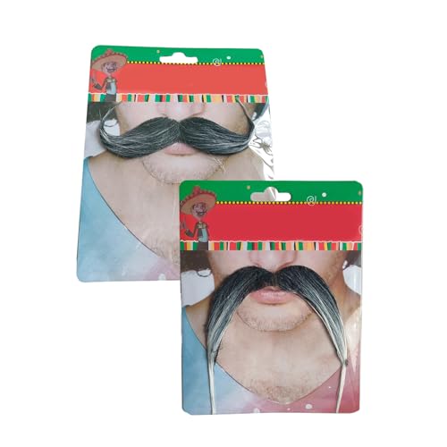 HIOPOIUYT Künstliche Schnurrbärte, Schnurrbart, Partyzubehör, selbstklebend, für Maskeraden, Partys und Aufführungen, 2 Stück von HIOPOIUYT