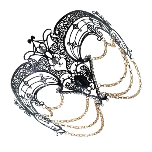 HIOPOIUYT Maskerade Maske Der Metall Quasten Maskerade Mit Strasssteinen Halbe Gesichtsmaske Maskerade Augenmaske Für Frauen Halloween Masquerade Cosplay HIOPOIUYT Maskerade Maske Der Metall Quasten Maskerade Mit Strasssteinen Halbe Gesichtsmaske Maskerade Augenmaske Für Frauen Halloween Masquerade Cosplay von HIOPOIUYT