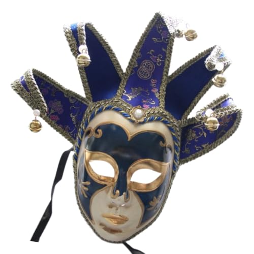 HIOPOIUYT Maskerade Vollgesicht mit Glocken, Vintage-Komödie für Damen und Herren, Maskerade, Bälle, Halloween-Kostüm, Zubehör HIOPOIUYT Maskerade Vollgesicht mit Glocken, Vintage-Komödie für Damen und Herren, Maskerade, Bälle, Halloween-Kostüm, Zubehör von HIOPOIUYT